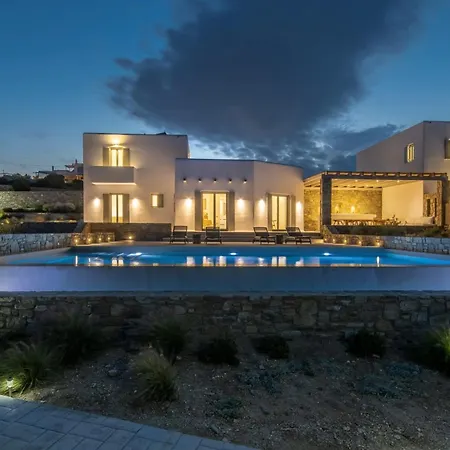Luxury Mykonos - 3 Bedrooms - Estaffe - Amazing Agean Views - Wind Protected Alfresco Dining Area Villa *