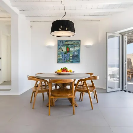 Luxury Mykonos - 3 Bedrooms - Estaffe - Amazing Agean Views - Wind Protected Alfresco Dining Area Villa *