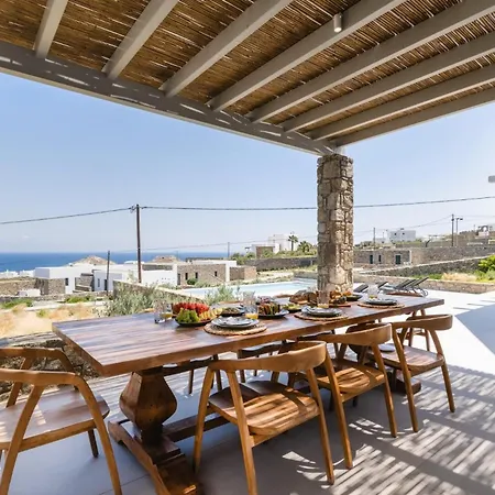 Luxury Mykonos - 3 Bedrooms - Estaffe - Amazing Agean Views - Wind Protected Alfresco Dining Area * Kalafatis
